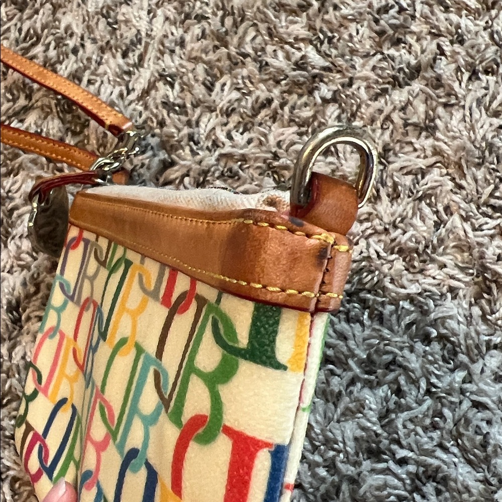 Dooney & Bourke Vintage Retro Rainbow Zip Wristlet - Picture 3 of 11